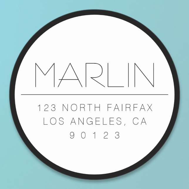 Stylish Black & White w/Border Classic Round Sticker (Creator Uploaded)