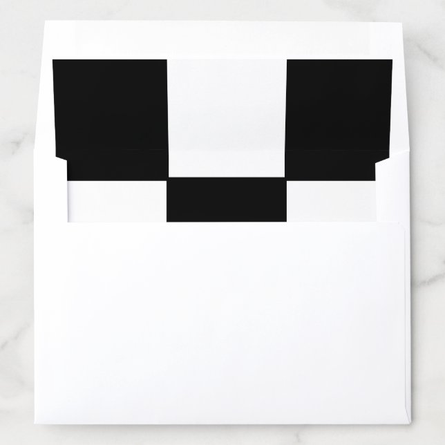 Stylish Black & White Wedding Envelope Liner (In Envelope)