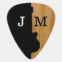 stylish black / wood guitar pick for the guitarist