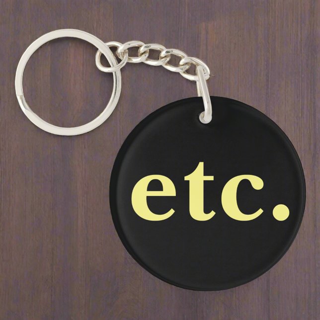 Stylish Black & Yellow Bold Typography Quote  Keychain (Creator Uploaded)