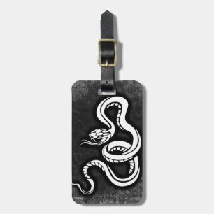 Stylish black'n'white snake drawing luggage tag