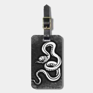 Stylish black'n'white snake drawing luggage tag