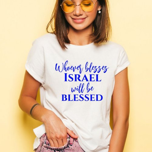 Stylish Bless Israel Christian Scripture T_Shirt
