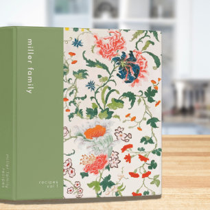 Stylish Blooming Floral Pattern 3 Ring Binder