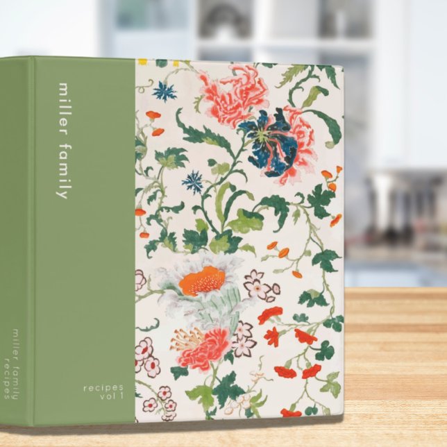 Stylish Blooming Floral Pattern 3 Ring Binder (Creator Uploaded)