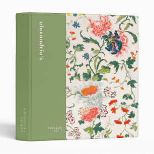 Stylish Blooming Floral Pattern 3 Ring Binder