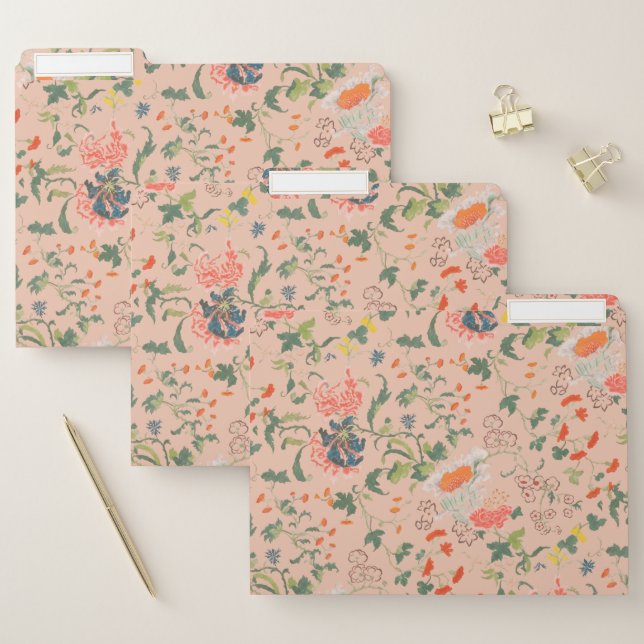 Stylish Blooming Floral Pattern File Folder (Set)