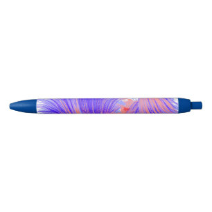 Stylish Blue Abstract Feathers Pen