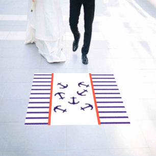 Stylish Blue Anchor Sea Ocean Captain Floor Decals