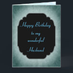 Stylish blue and black Happy Birthday Husband Card<br><div class="desc">Stylish and Chic Happy Birthday Husband blue and black modern design Greeting Card.</div>