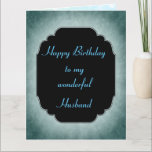 Stylish blue and black Happy Birthday Husband Card<br><div class="desc">Stylish and Chic Happy Birthday Husband blue and black modern design Greeting Card.</div>