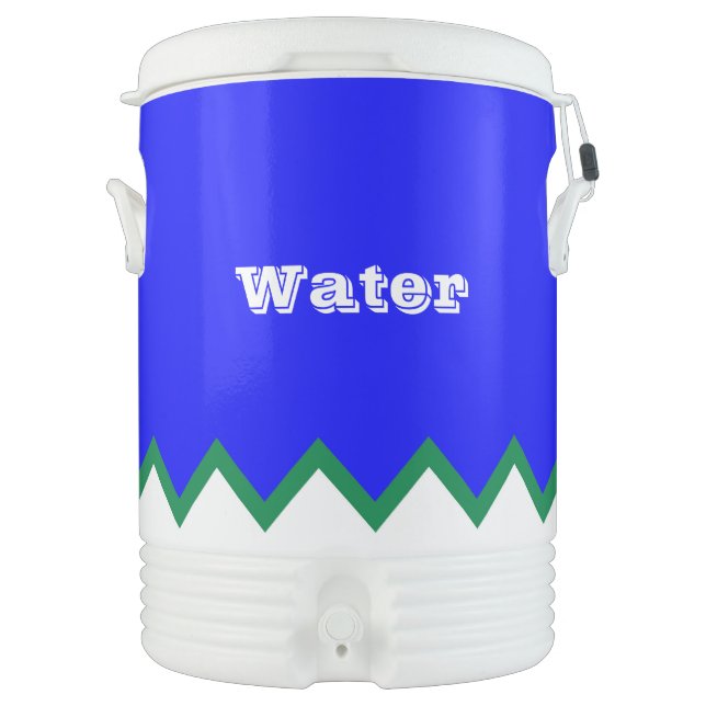 Stylish Blue and Green Custom Beverage Dispenser (Front)