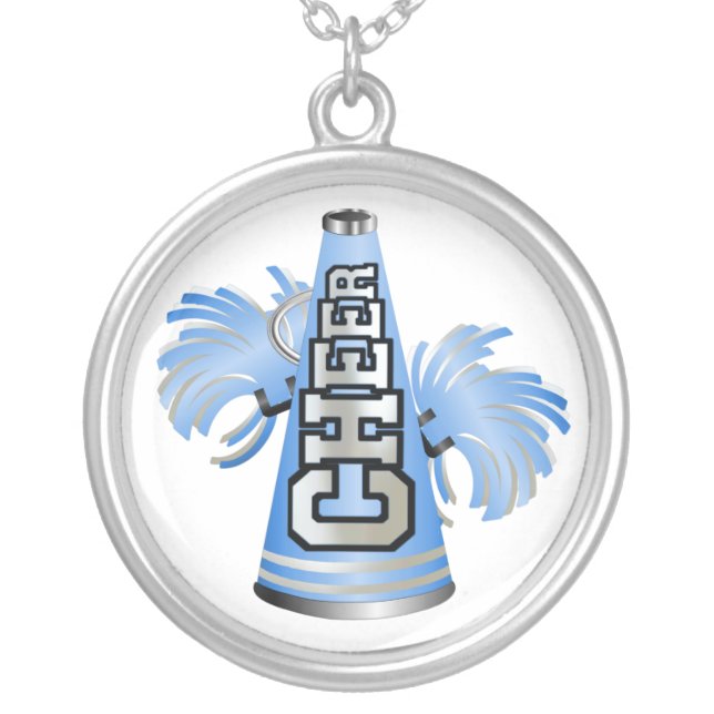 Stylish Blue and White Cheerleader Necklace (Front)
