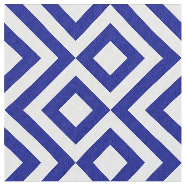 Stylish Blue and White Meander Fabric