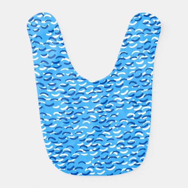 Stylish Blue Banana Boy Girl Baby Bib (Front)