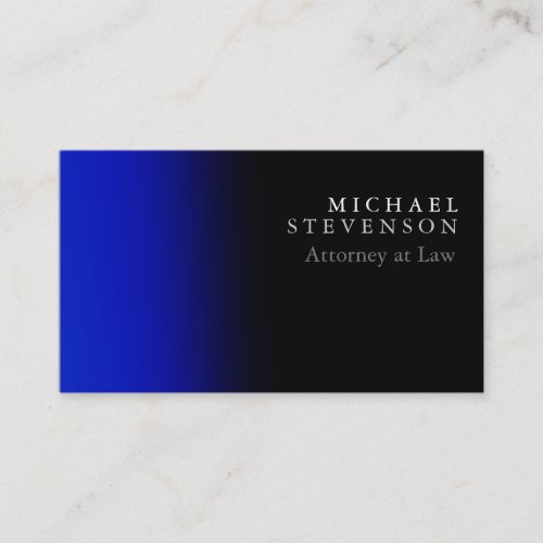Stylish Blue Black Attorney at Law Business Card