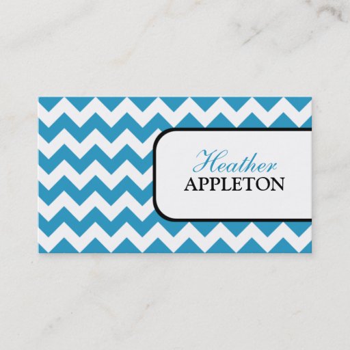 Customizable Stylish Blue Chevron Business Cards