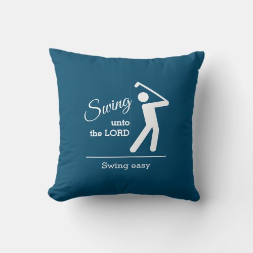 Stylish Blue Christian Golf  Throw Pillow