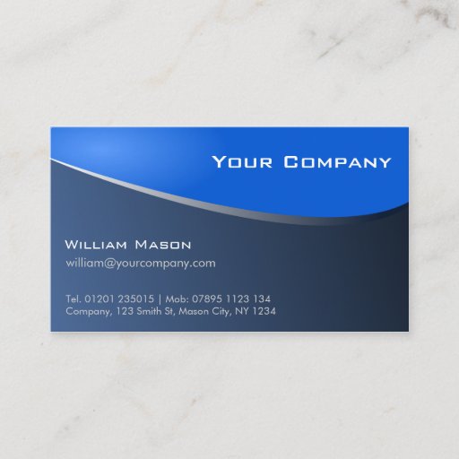 Customizable Stylish Blue, Company Business Card