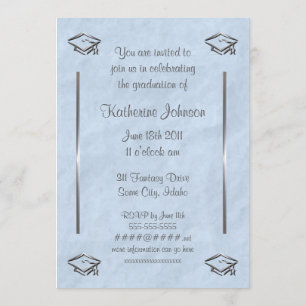 Stylish Blue Customizable Graduation Invitations