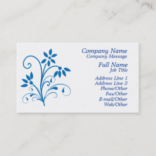Stylish Blue Floral Business Card Template .