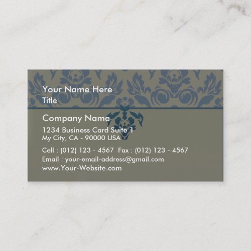 Stylish blue floral wedding gift business card