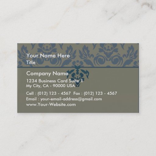 Customizable Stylish blue floral wedding gift business card