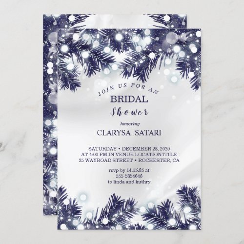 Stylish blue flower light pattern Bridal shower Invitation