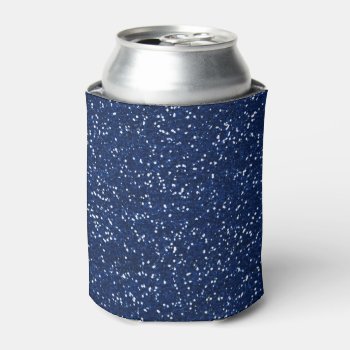 Stylish Blue Glitter Can Cooler by InTrendPatterns at Zazzle