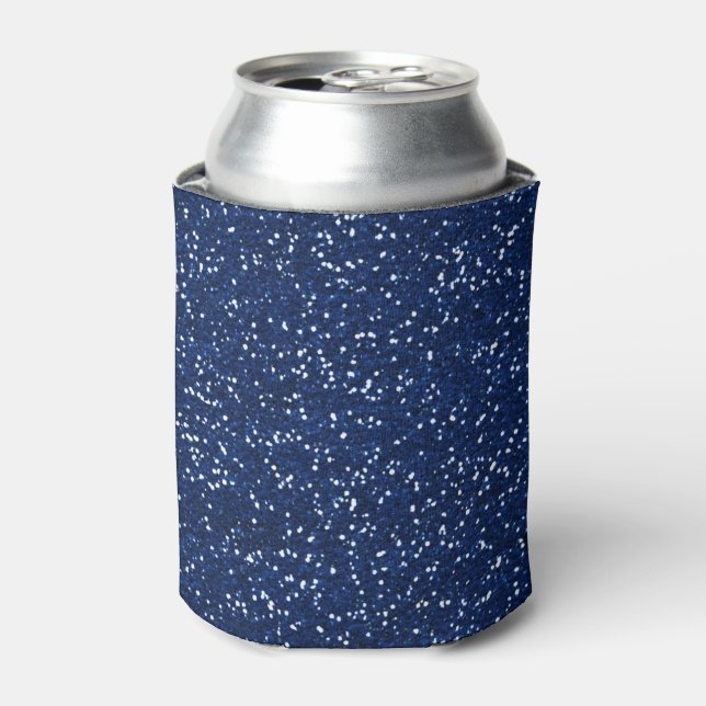 Stylish Blue Glitter Can Cooler (Can Front)