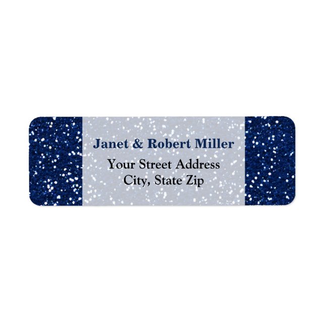 Stylish Blue Glitter Label (Front)