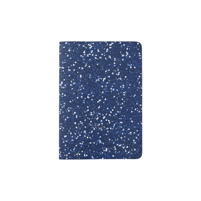 Stylish Blue Glitter Passport Holder (Front)