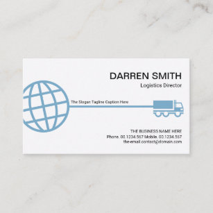Stylish Blue Globe Logistic Transport Route Business Card