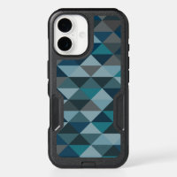 Stylish Blue Gray Ombre Modern Geometric Pattern