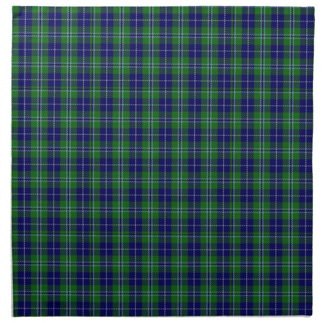 Stylish Blue & Green Douglas Tartan Plaid Napkin (Front)