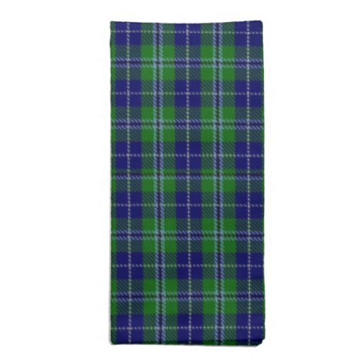 Stylish Blue & Green Douglas Tartan Plaid Napkin | Zazzle