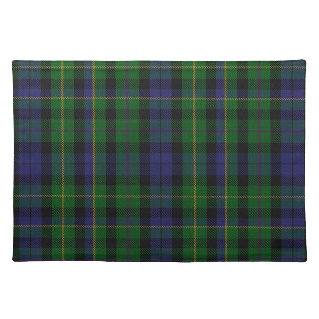 Stylish Blue & Green MacBride Tartan Plaid Placemat (Front)