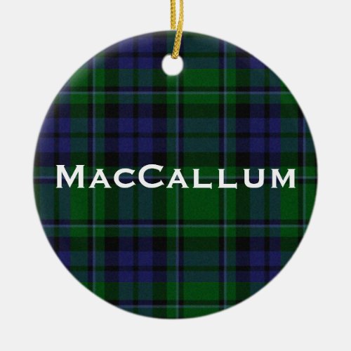 Stylish Blue  Green MacCallum Tartan Plaid Ceramic Ornament