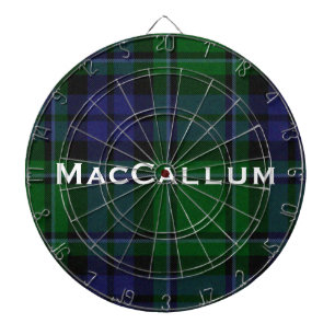 Stylish Blue & Green MacCallum Tartan Plaid Dartboard With Darts