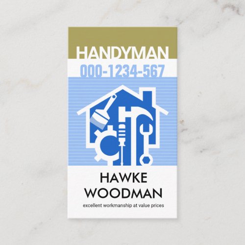Stylish Blue Home Repair Tools Business Card