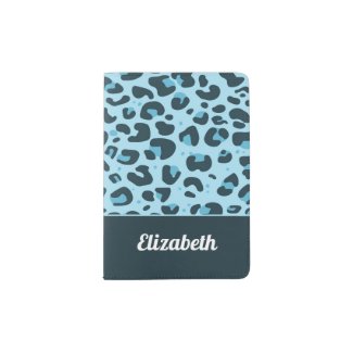 Stylish blue leopard skin print with name