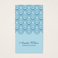 Stylish Blue Line Geometric Social Media Business Card