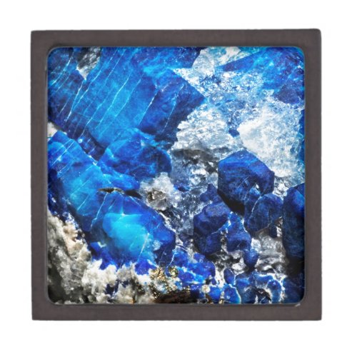 Stylish Blue Marble Stone Jewelry Box