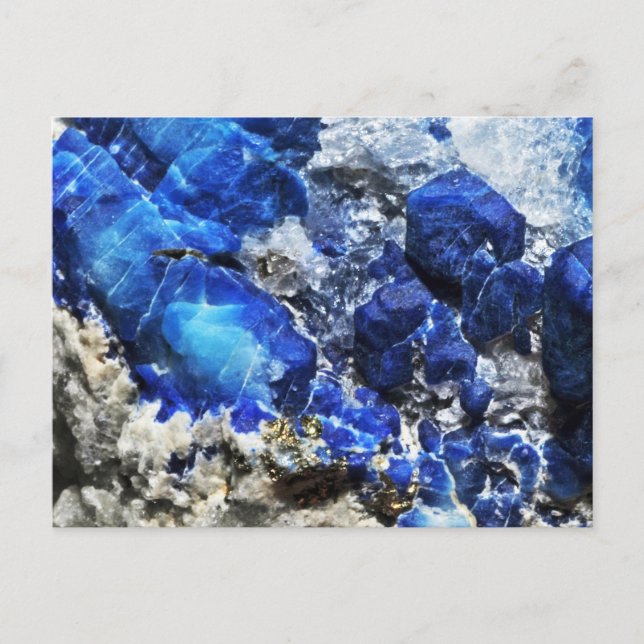Stylish Blue Marble Stone Postcard (Front)