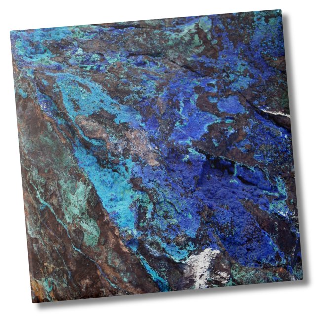 Stylish Blue Marble Stone Tile (Stylish Unique Dark Blue Turquoise Mineral Stone Tile)