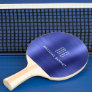 Stylish Blue Metallic Monogram Name Ping Pong Paddle