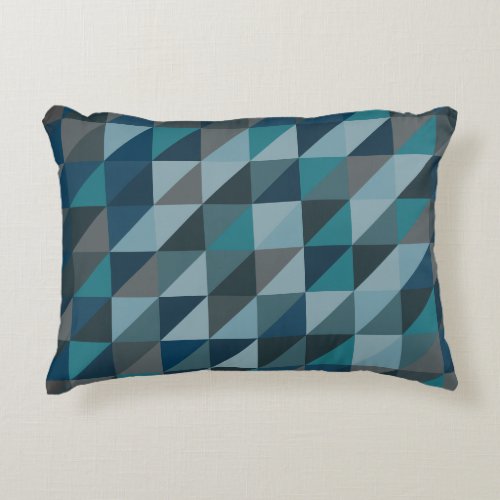 Stylish Blue Ombre Modern Geometric Pattern Accent Pillow