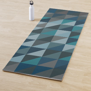 Stylish Blue Ombre Modern Geometric Pattern Yoga Mat