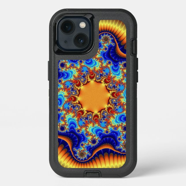 Stylish Blue, Orange and Yellow Otterbox iPhone Case (Back)