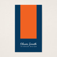Stylish Blue & Orange Interior Design Social Media Business Card